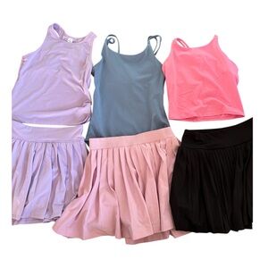 Assorted Tank Tops & Skorts - Includes 3 Athleta Girl Items, Girls Large (L/12)